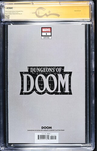 Dungeons of Doom #1 Crain Virgin SS CGC 9.6 (Signed by Clayton Crain with Custom Crain Label)