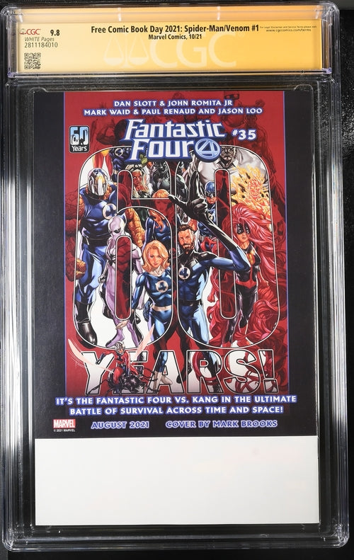 Free Comic Book Day 2021: Spider-Man/Venom #1 SS CGC 9.8 Signed ALEX SINCLAIR