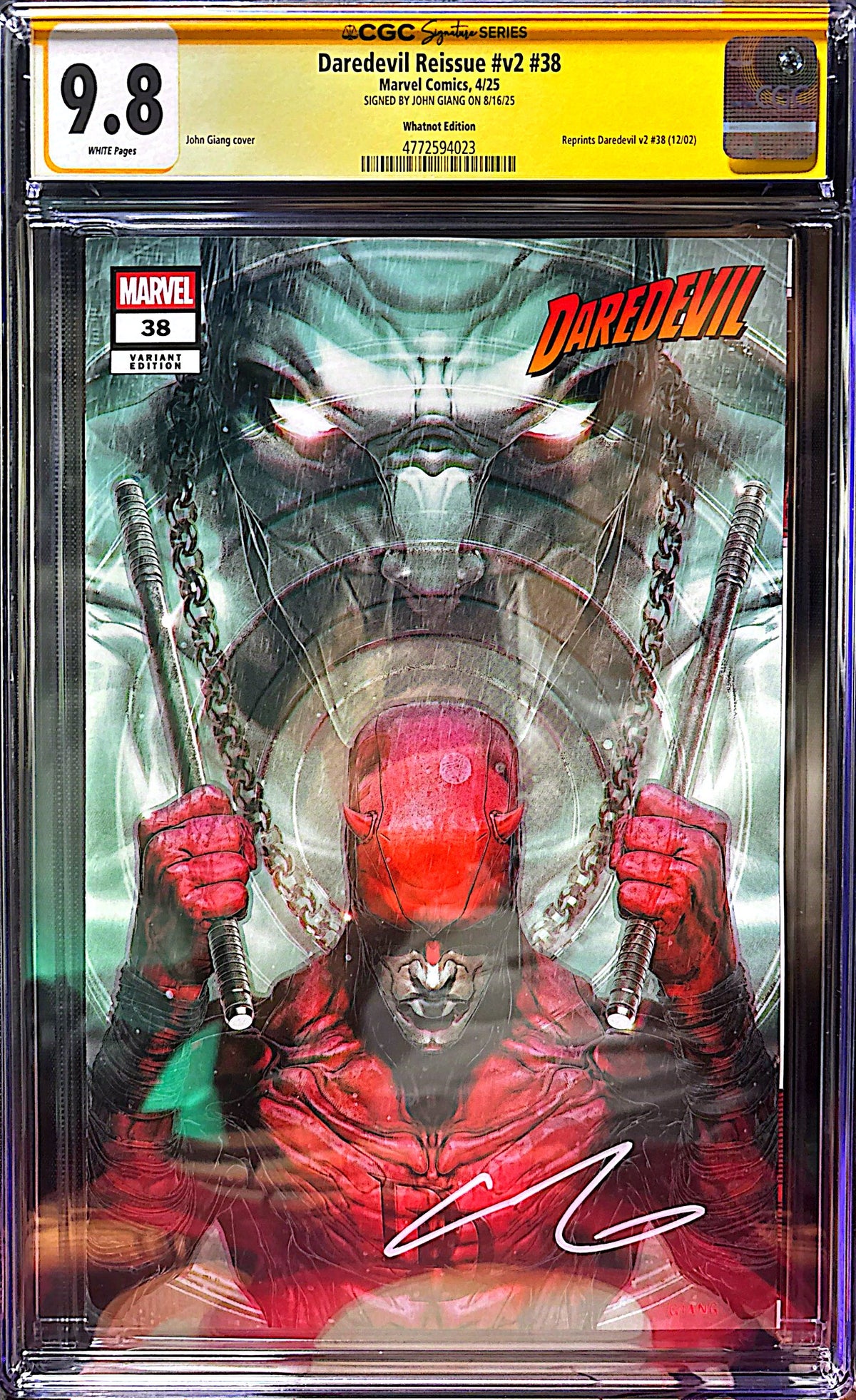 DAREDEVIL #38 SS CGC SET TRADE, VIRGIN, PRISM SIGNED BY JOHN GIANG