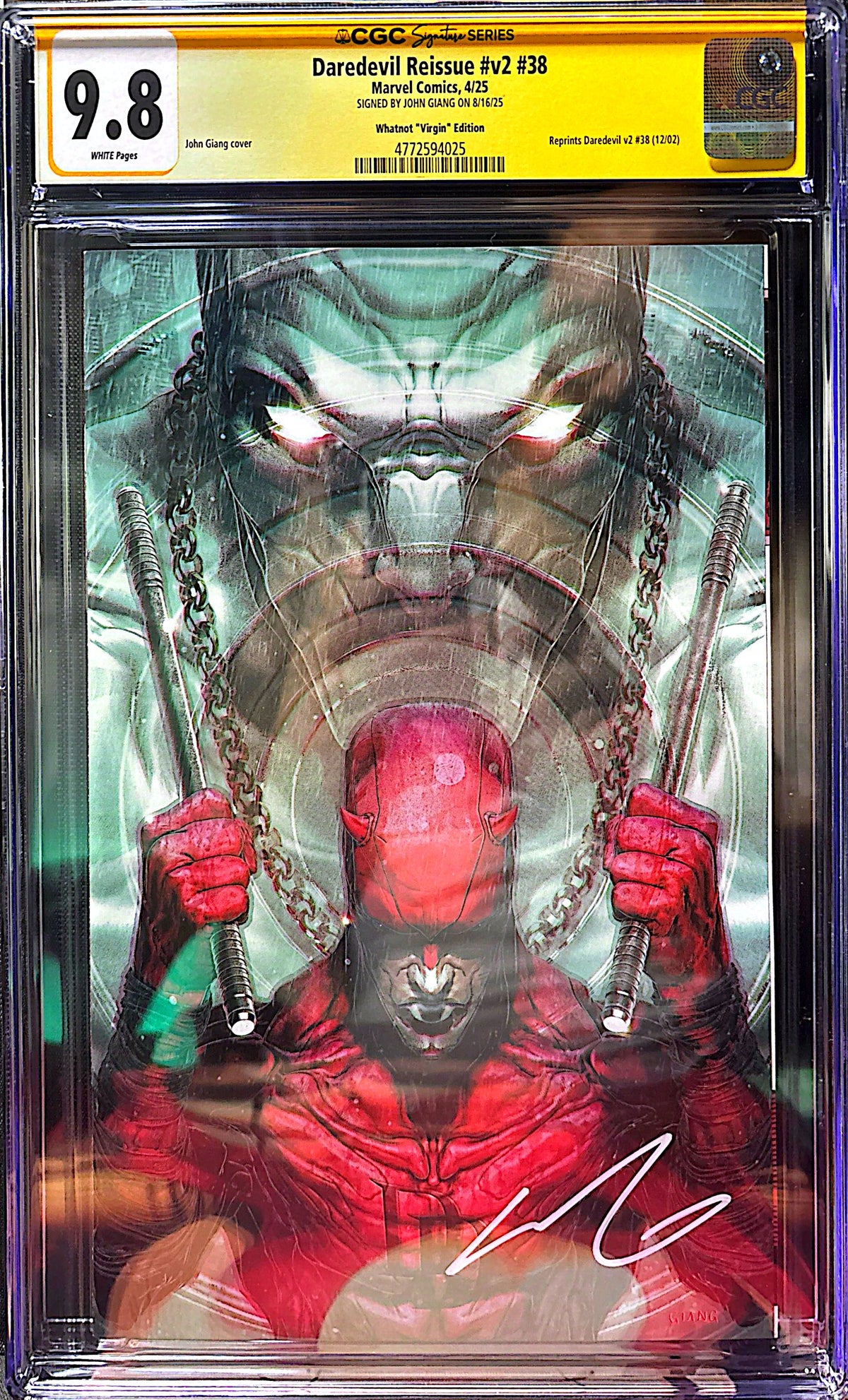 DAREDEVIL #38 SS CGC SET TRADE, VIRGIN, PRISM SIGNED BY JOHN GIANG