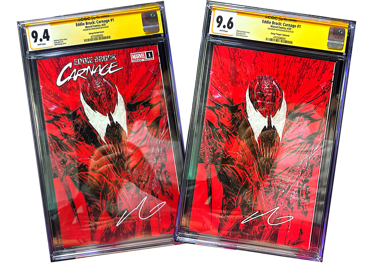 EDDIE BROCK: CARNAGE SS CGC SET 9.6, 9.4 SIGNED JOHN GIANG