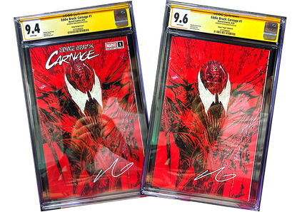EDDIE BROCK: CARNAGE SS CGC SET 9.6, 9.4 SIGNED JOHN GIANG