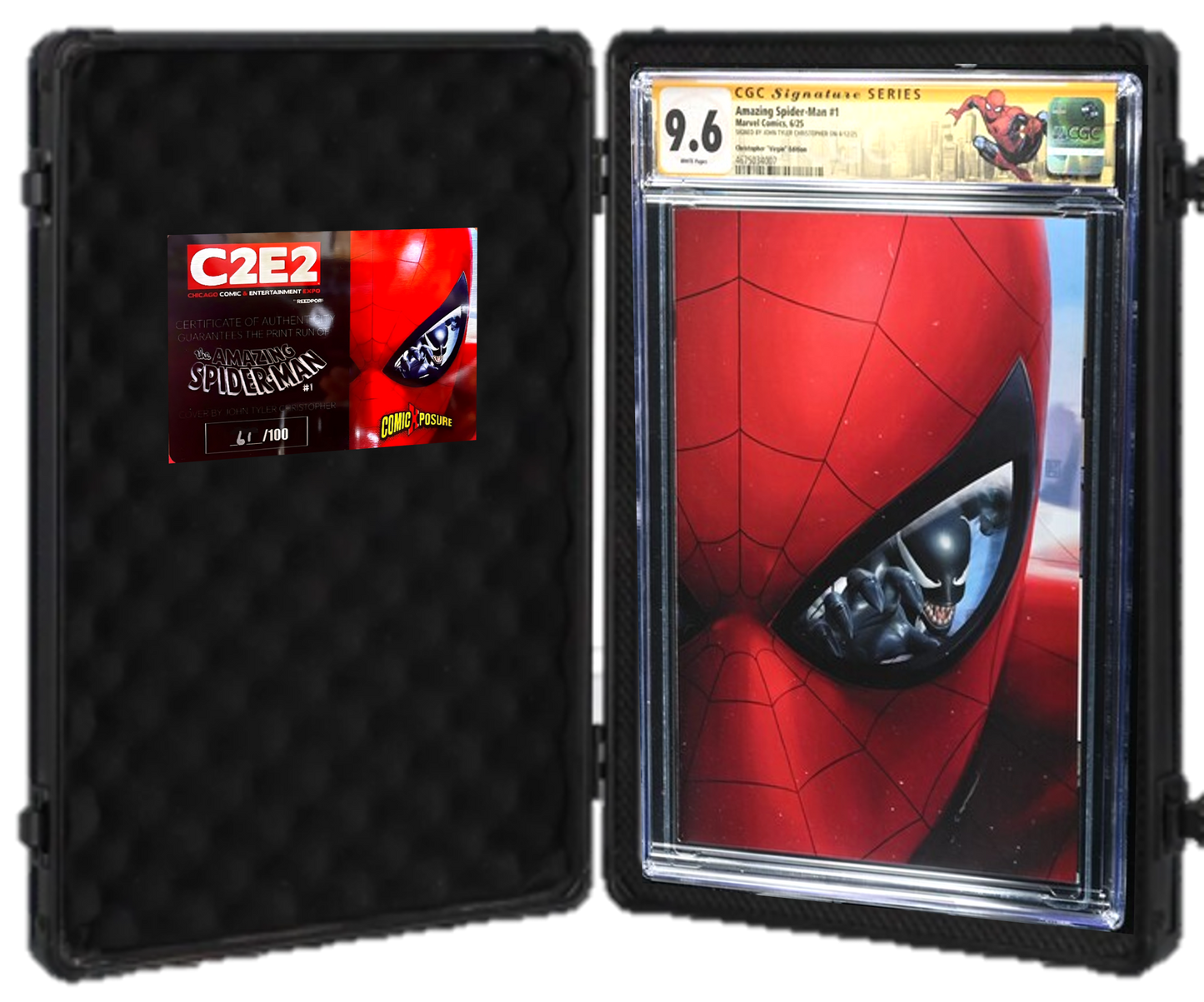 Amazing Spider-Man #1 (The Box) C2E2 Exclusive ltd 100 SS CGC 9.6 COA 61/100 Custom Label BCW CGC Box