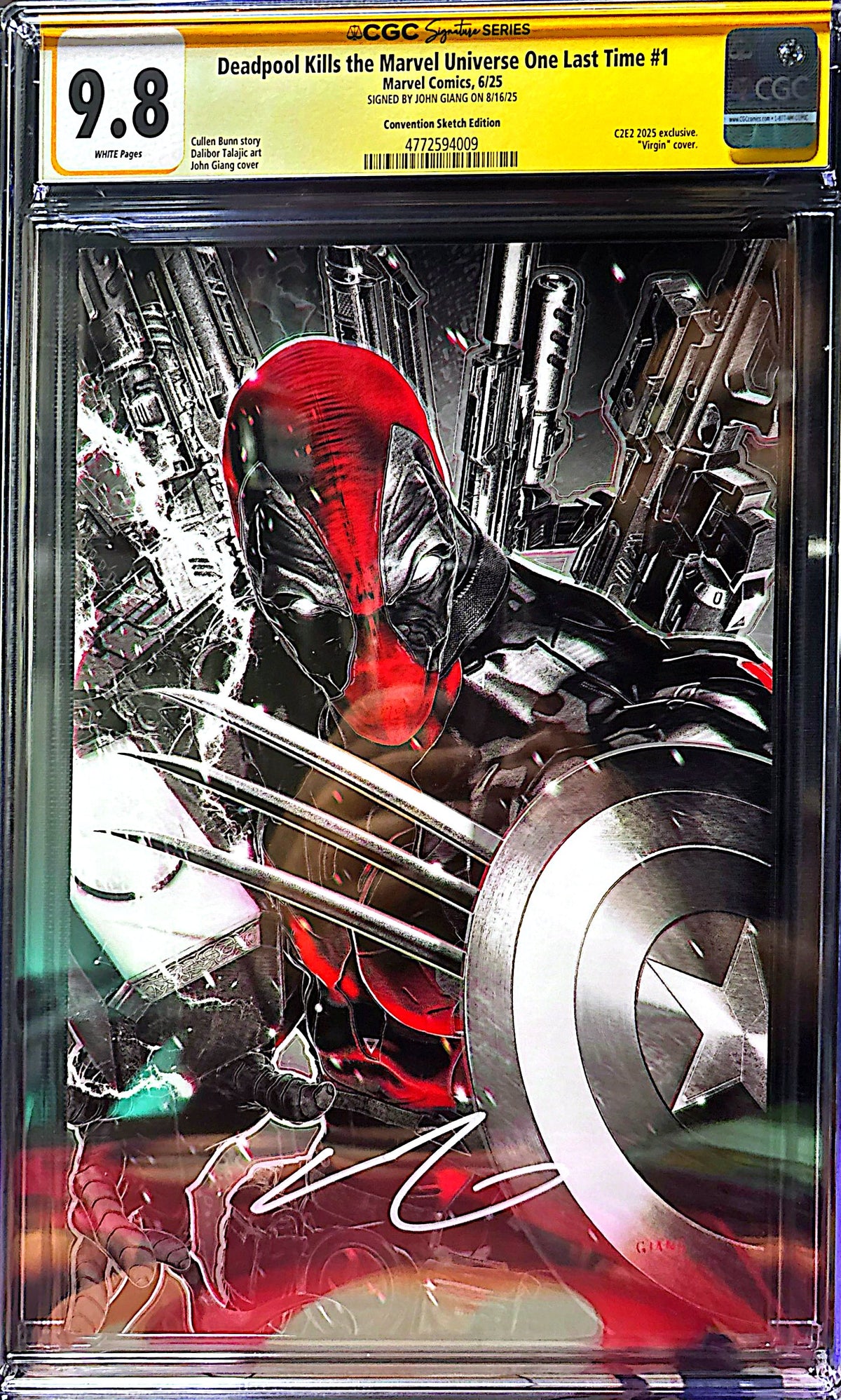 DEADPOOL KILLS SS CGC 9.8 SIGNED BY JOHN GIANG