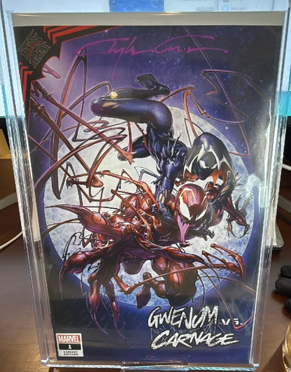 King in Black: Gwenom vs. Carnage #1 COA Signed Clayton Crain Cover A (2021)