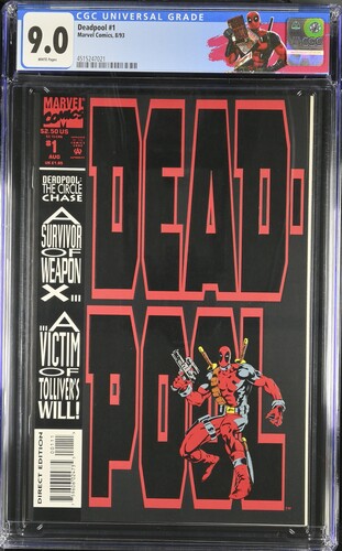 Deadpool #1 Key 1st solo Deadpool comic CGC 9.0 Retired Custom Label